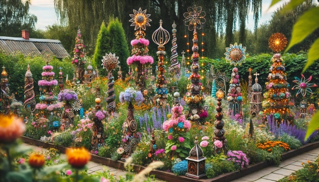 自作オベリスクで庭を彩るアイデア