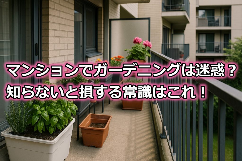 マンションガーデニングって迷惑になる？【知らないと損する常識】