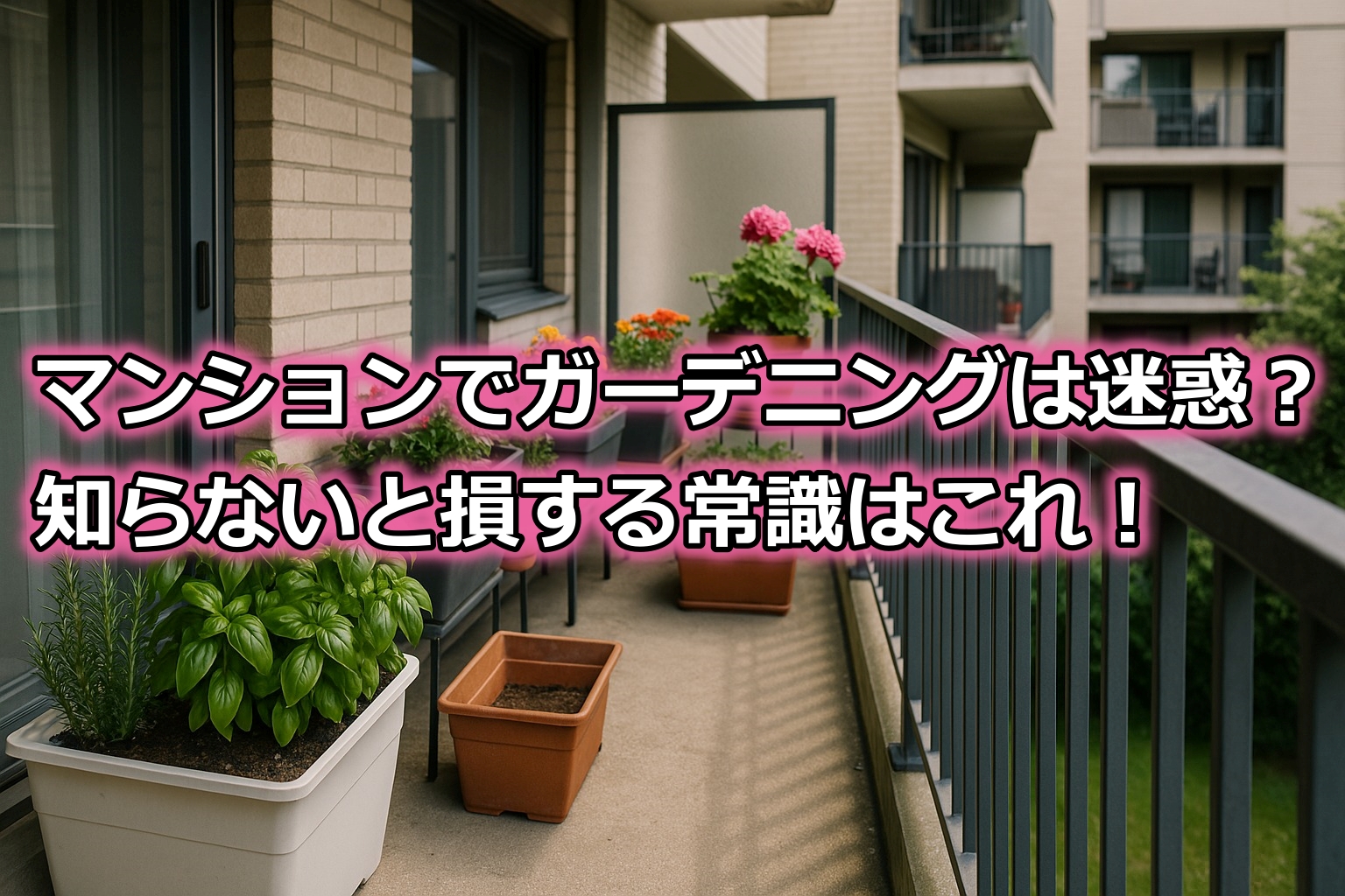マンションガーデニングって迷惑になる？【知らないと損する常識】