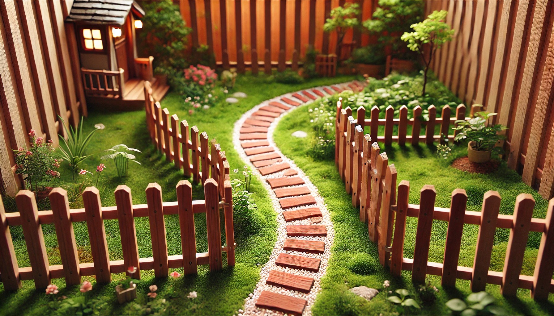 セリアの木製柵で作る小道ガーデン