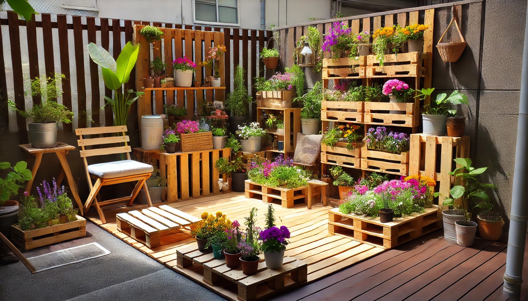 100均すのこ花壇で庭づくり