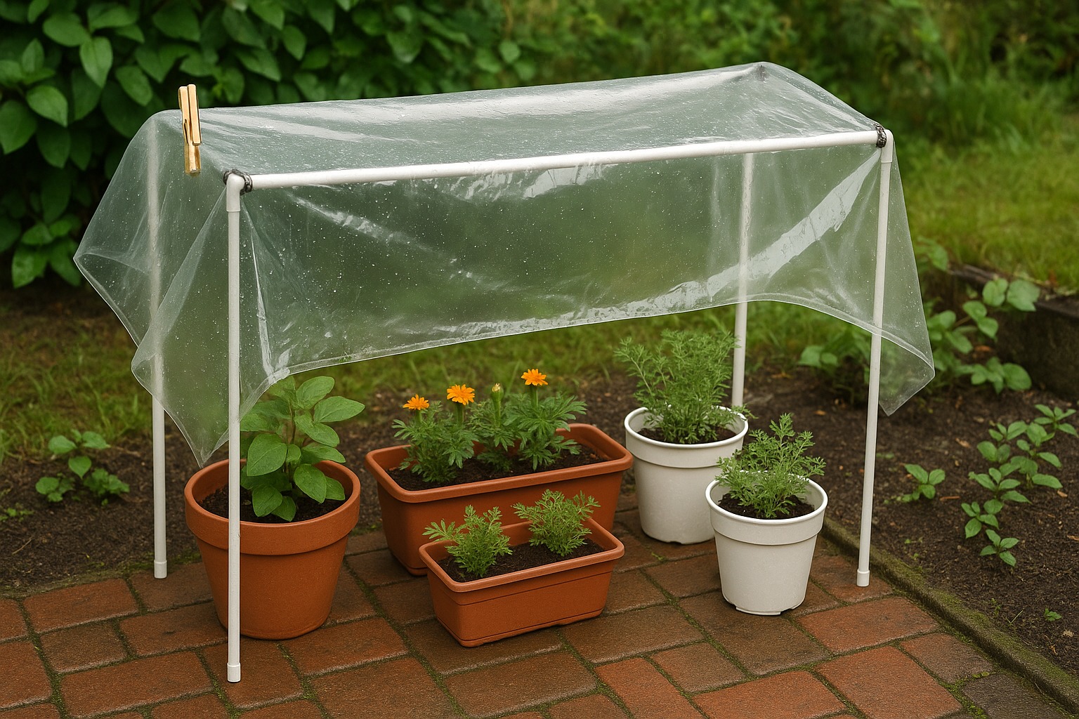 ガーデニングの雨よけ100均でDIY対策