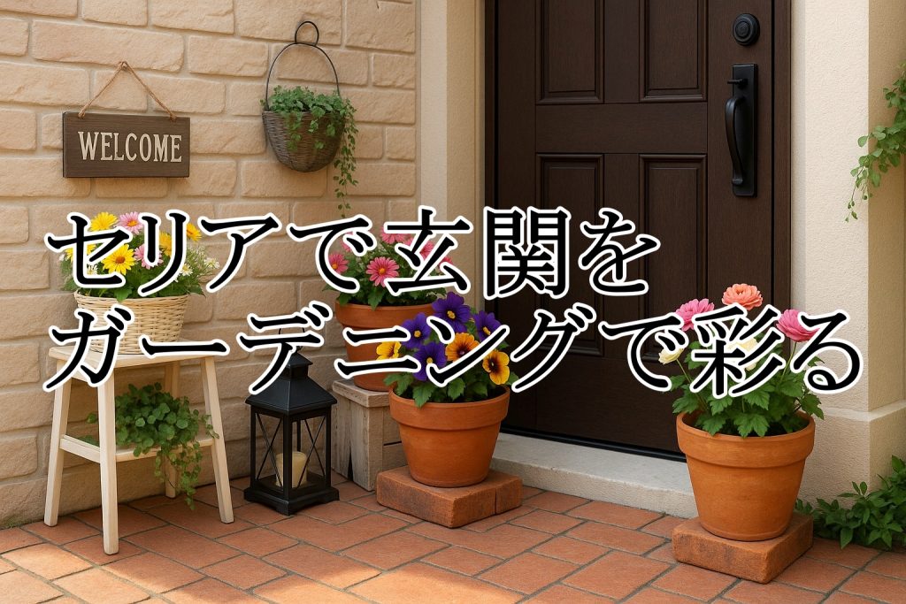 【セリアのガーデニング】 玄関を季節感ある華やか空間にする