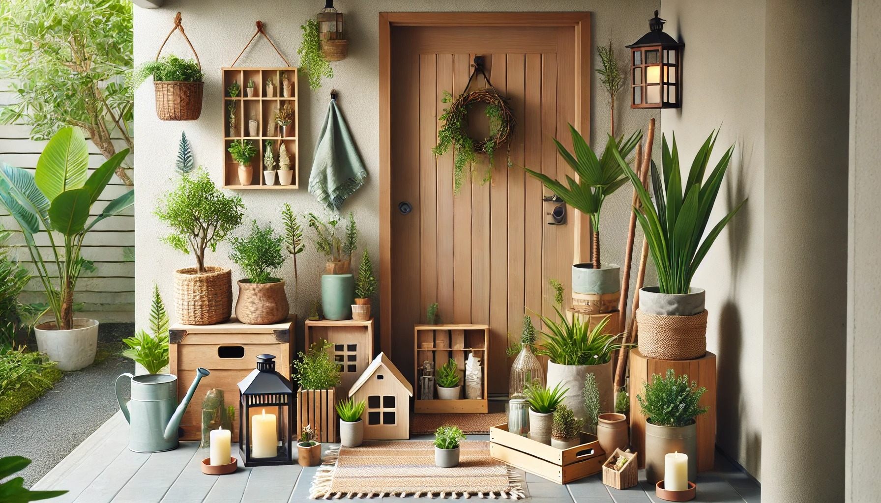 セリアで彩るガーデニング玄関周り