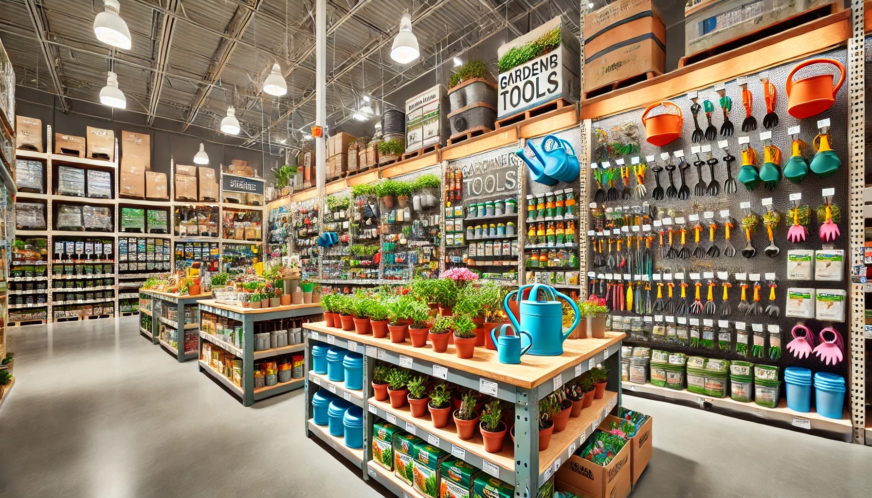 初心者向けの園芸用品コーナー