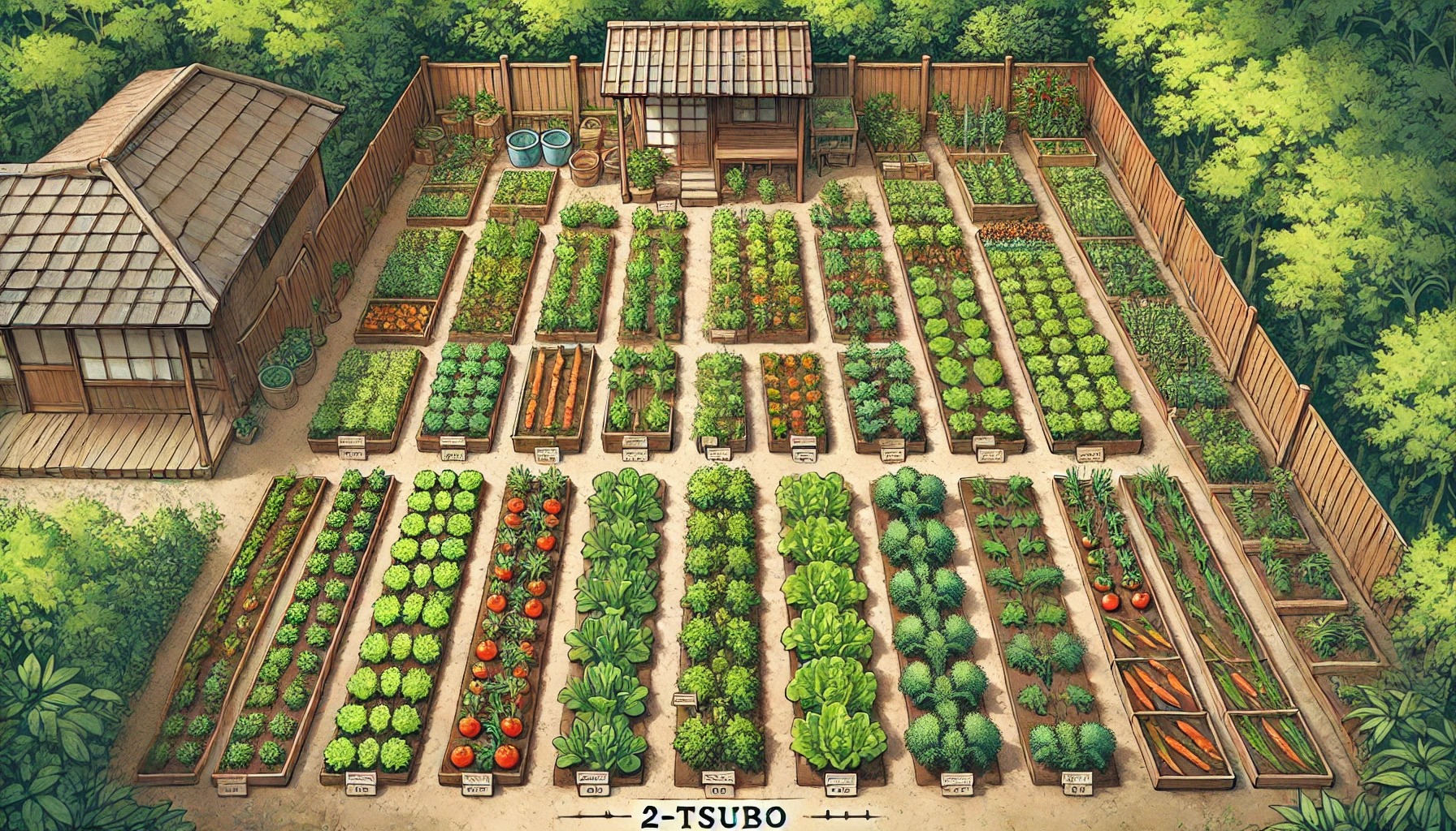 家庭菜園 2坪レイアウトの基本例