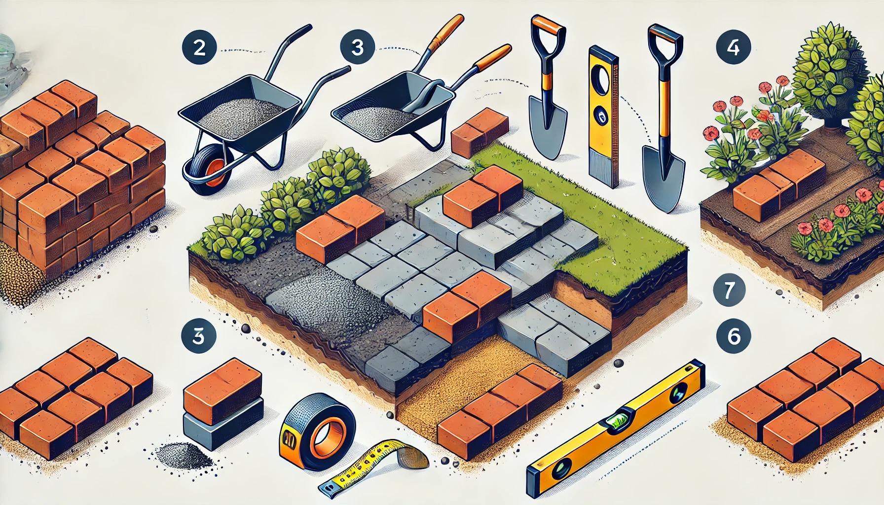 レンガを敷く手順は？初心者向け解説