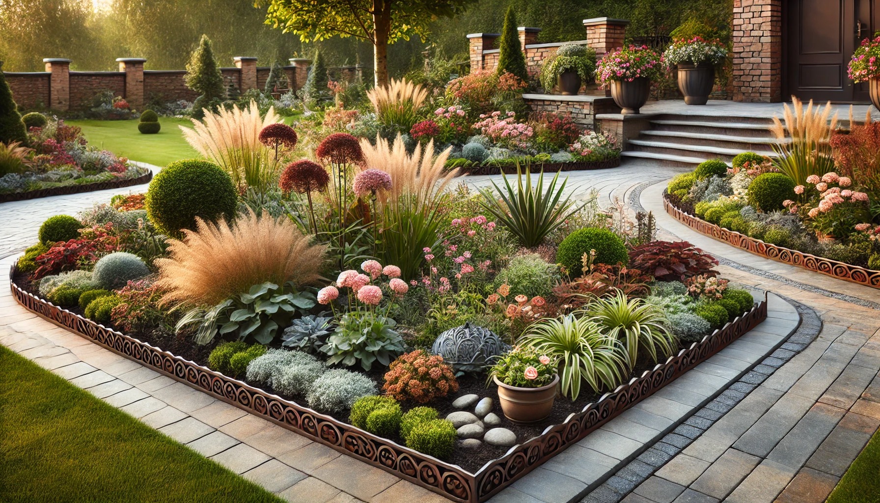 花壇の仕切りをおしゃれな演出に