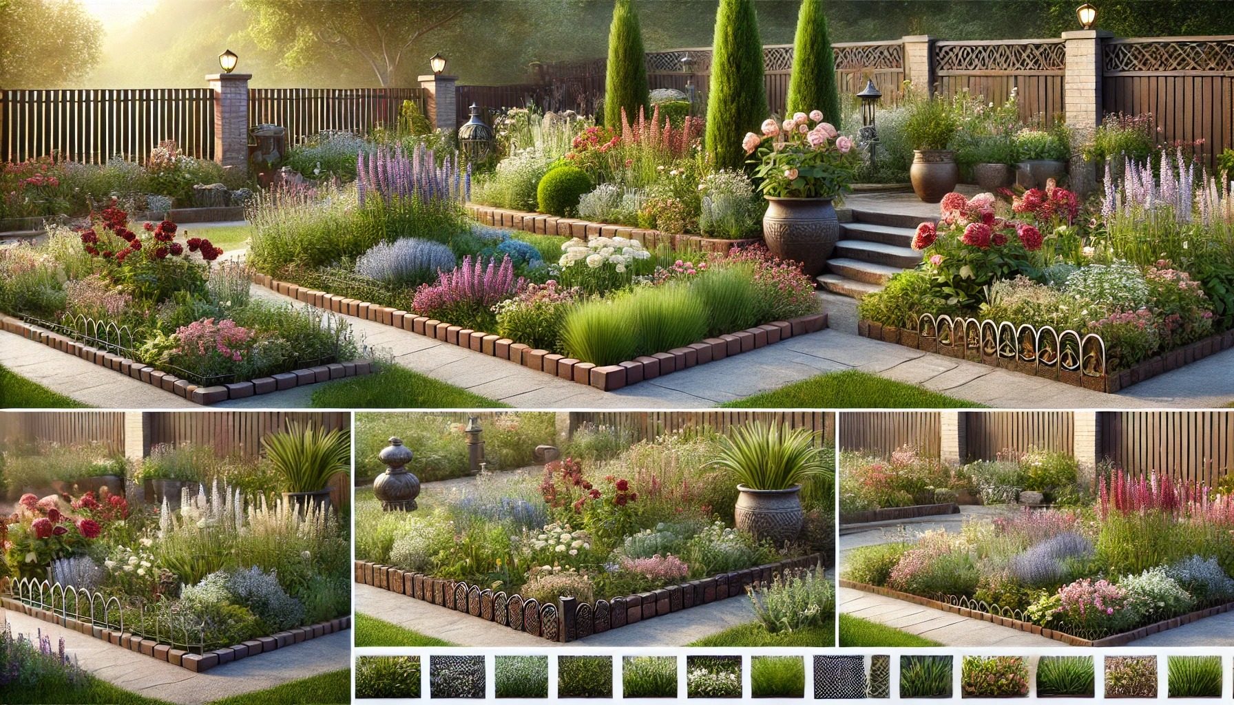 花壇の仕切り-アイデアのバリエーション