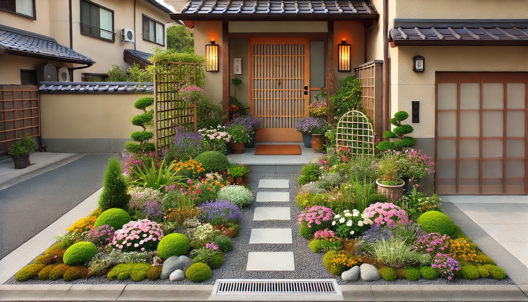 玄関花壇レイアウトの基本